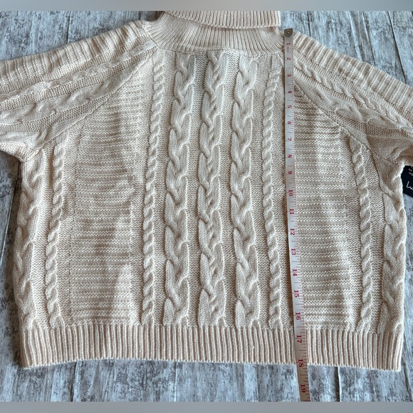 NEW w/Tags LuLu's In the Cards Beige Cable Knit Two-Piece Sweater Set Size Small - Picture 8 of 10